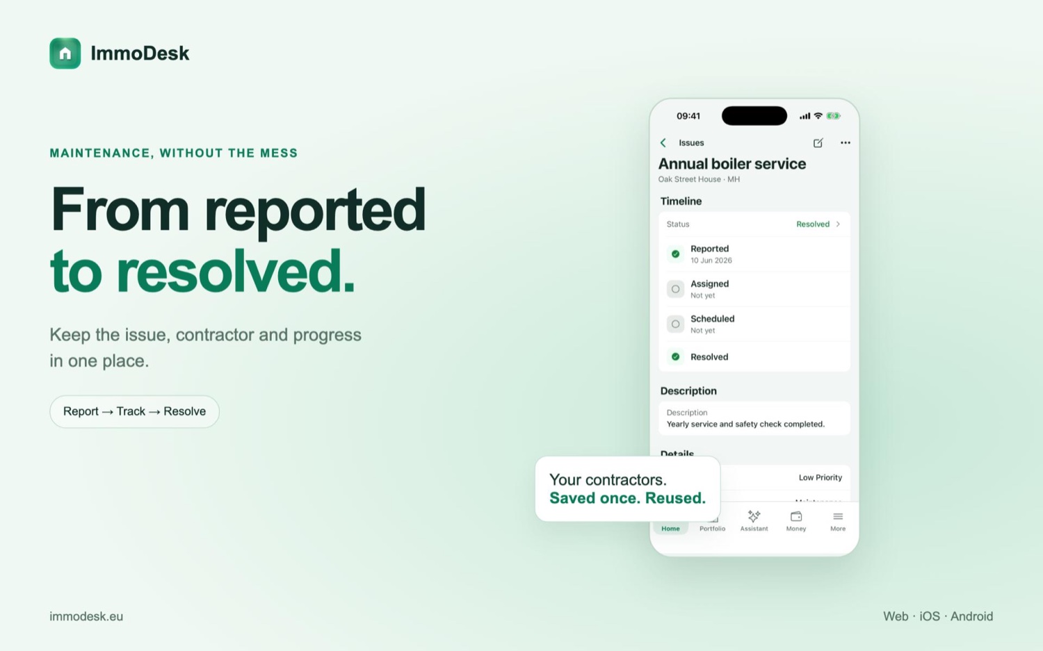 Immodesk: from reported to resolved