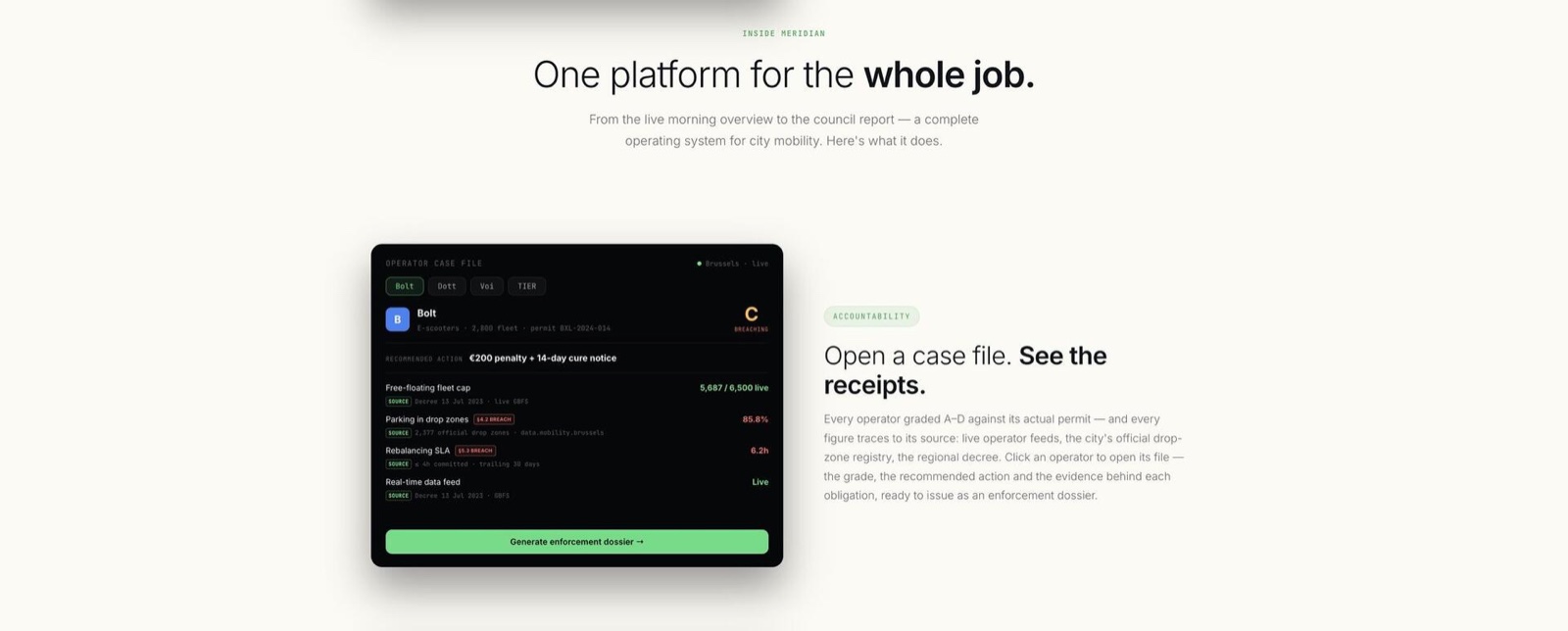 MERIDIAN: one platform for the whole job, open a case file