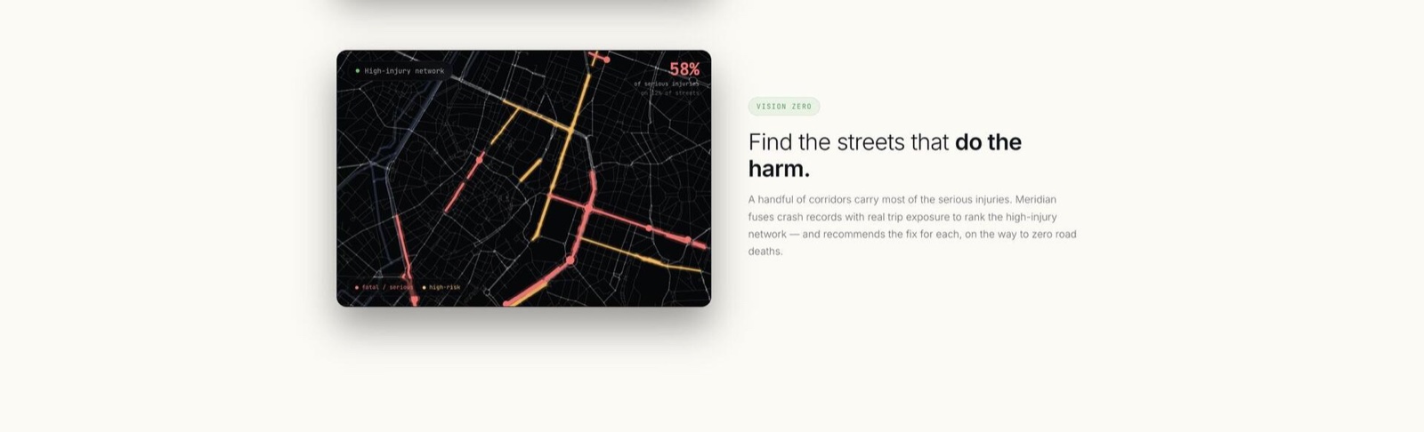 MERIDIAN: find the streets that do the harm