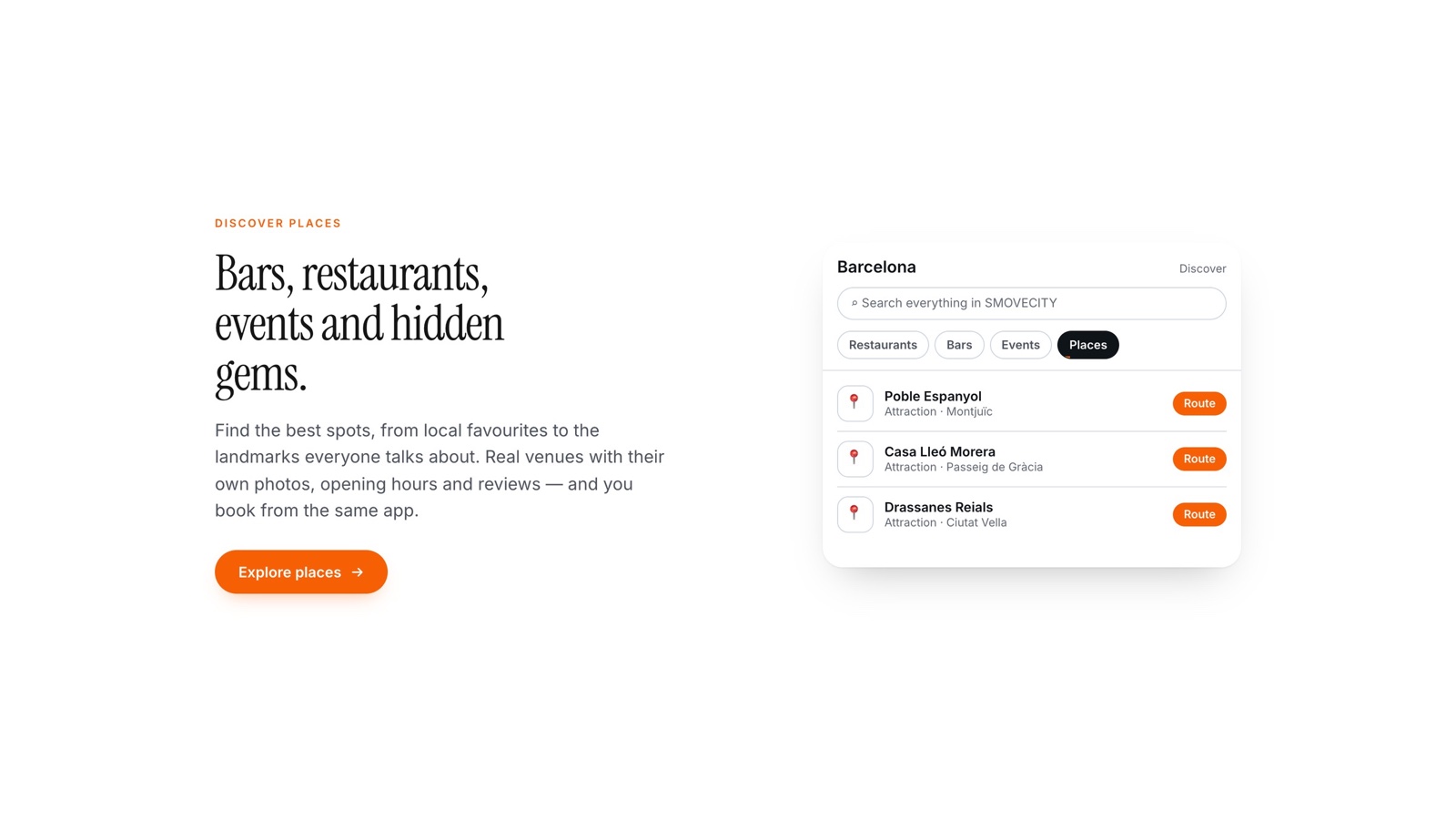 SMOVE.CITY discover: bars, restaurants, events and hidden gems