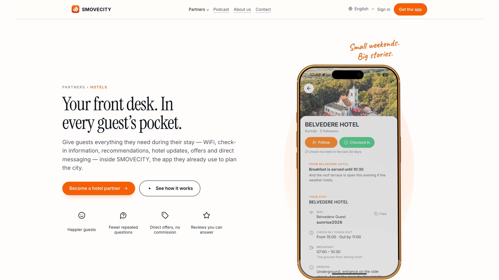 SMOVE.CITY for hotels: your front desk in every guest's pocket